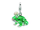Amore LaVita™ Sterling Silver 3-D Enameled FW Cult Pearl SW Crystal Frog w/Lobster Clasp for Charm Bracelet