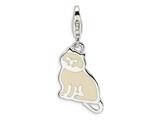 Amore LaVita™ Sterling Silver Polished Cat w/Lobster Clasp Charm for Charm Bracelet