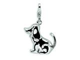 Amore LaVita™ Sterling Silver 3-D Enameled Dog w/Lobster Clasp Charm for Charm Bracelet