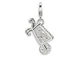 Amore LaVita™ Sterling Silver 3-D Enameled Wheelbarrow w/Lobster Clasp Charm (Moveable) for Charm Bracelet
