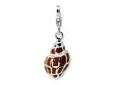 Amore LaVita™ Sterling Silver 3-D Enameled Shell w/Lobster Clasp Charm for Charm Bracelet