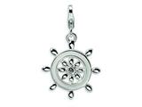 Amore LaVita™ Sterling Silver 3-D Enameled Swarovski Crystal Ship Wheel w/Lobster Clasp C for Charm Bracelet