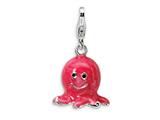 Amore LaVita™ Sterling Silver 3-D Enameled Octopus w/Lobster Clasp Charm for Charm Bracelet
