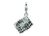 Amore LaVita™ Sterling Silver 3-D Antiqued Colliseum w/Lobster Clasp Charm for Charm Bracelet