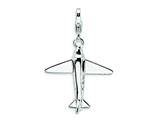 Amore LaVita™ Sterling Silver 3-D Swarovski Crystal Airplane w/Lobster Clasp Charm for Charm Bracelet