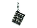 Amore LaVita™ Sterling Silver 3-D Antiqued Spells Book w/Lobster Clasp Charm (Moveable) for Charm Bracelet