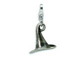 Amore LaVita™ Sterling Silver 3-D Antiqued Witches Hat w/Lobster Clasp Charm for Charm Bracelet