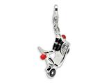 Amore LaVita™ Sterling Silver 3-D Enameled Swarovski Crystal Moped w/Lobster Clasp Charm for Charm Bracelet