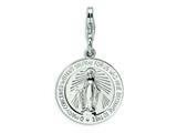 Amore LaVita™ Sterling Silver Miraculous Medal w/Lobster Clasp Charm for Charm Bracelet