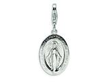 Amore LaVita™ Sterling Silver Miraculous Medal w/Lobster Clasp Charm for Charm Bracelet