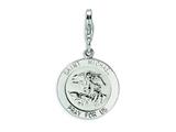 Amore LaVita™ Sterling Silver Saint Michael Medal w/Lobster Clasp Charm for Charm Bracelet