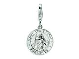 Amore LaVita™ Sterling Silver St. Christopher Medal w/Lobster Clasp Charm for Charm Bracelet