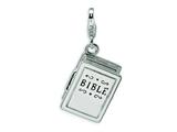 Amore LaVita™ Sterling Silver 3-D Enameled Opening Bible w/Lobster Clasp Charm (Moveable) for Charm Bracelet