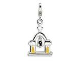Amore LaVita™ Sterling Silver Enameled Church Bell w/Lobster Clasp Charm (Moveable) for Charm Bracelet