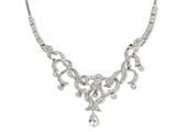 Cheryl M™ Sterling Silver Scrolled 17in w/2in Ext CZ Necklace