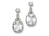 Cheryl M™ Sterling Silver CZ Dangle Post Earrings