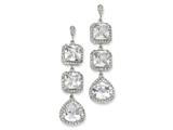 Cheryl M™ Sterling Silver Rose-cut CZ Dangle Post Earrings