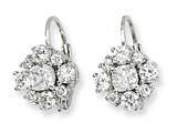 Cheryl M™ Sterling Silver CZ Leverback Earrings