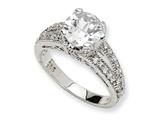 Cheryl M™ Sterling Silver Checker-cut CZ Ring