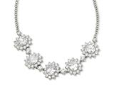 Cheryl M™ Sterling Silver Oval CZ 17in w/2in Ext Necklace