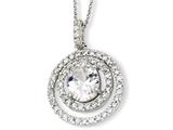 Cheryl M™ Sterling Silver Circle CZ 18in Necklace