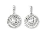 Cheryl M™ Sterling Silver Circle CZ Dangle Post Earrings