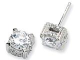 Cheryl M™ Sterling Silver CZ Post Earrings