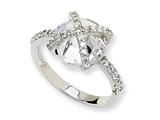Cheryl M™ Sterling Silver Checker-cut CZ Ring