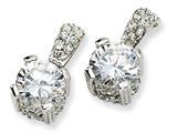 Cheryl M™ Sterling Silver 8mm CZ Post Earrings
