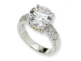 Cheryl M™ Sterling Silver and Gold Plated X and O CZ Ring