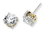 Cheryl M™ Sterling Silver and Gold Plated 8mm X and O CZ Stud Earrings