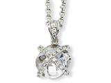 Cheryl M™ Sterling Silver Checker-cut Round CZ 18in Necklace