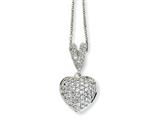 Cheryl M™ Sterling Silver CZ Heart 18in Necklace