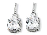 Cheryl M™ Sterling Silver Square CZ Post Earrings