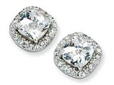 Cheryl M™ Sterling Silver Rose-cut CZ Square Post Earrings