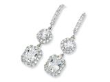Cheryl M™ Sterling Silver CZ French Wire Earrings