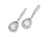 Cheryl M™ Sterling Silver Checker-cut CZ French Wire Earrings