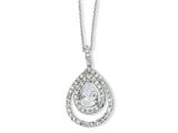 Cheryl M™ Sterling Silver Pear CZ 18in Necklace
