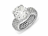 Cheryl M™ Sterling Silver Fancy CZ Pave Ring
