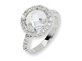 Cheryl M™ Sterling Silver Checker-cut CZ Ring