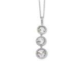 Cheryl M™ Sterling Silver Checker-cut CZ 3-stone 18in Necklace
