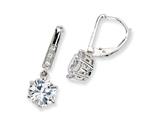 Cheryl M™ Sterling Silver CZ Leverback Earrings