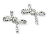 Cheryl M™ Sterling Silver CZ Bow Post Earrings