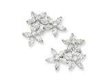Cheryl M™ Sterling Silver CZ Three Flower Post Earrings