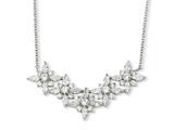 Cheryl M™ Sterling Silver CZ Floral 18in Necklace