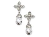 Cheryl M™ Sterling Silver Teardrop CZ Dangle Post Earrings