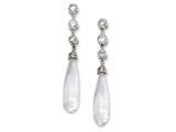 Cheryl M™ Sterling Silver CZ Teardrop Dangle Post Earrings