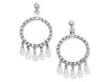 Cheryl M™ Sterling Silver CZ Circle Post Dangle Earrings