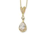 Cheryl M™ Gold Plated Sterling Silver Pear CZ 18in Necklace