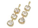 Cheryl M™ Gold Plated Sterling Silver Rose-cut CZ Dangle Post Earrings